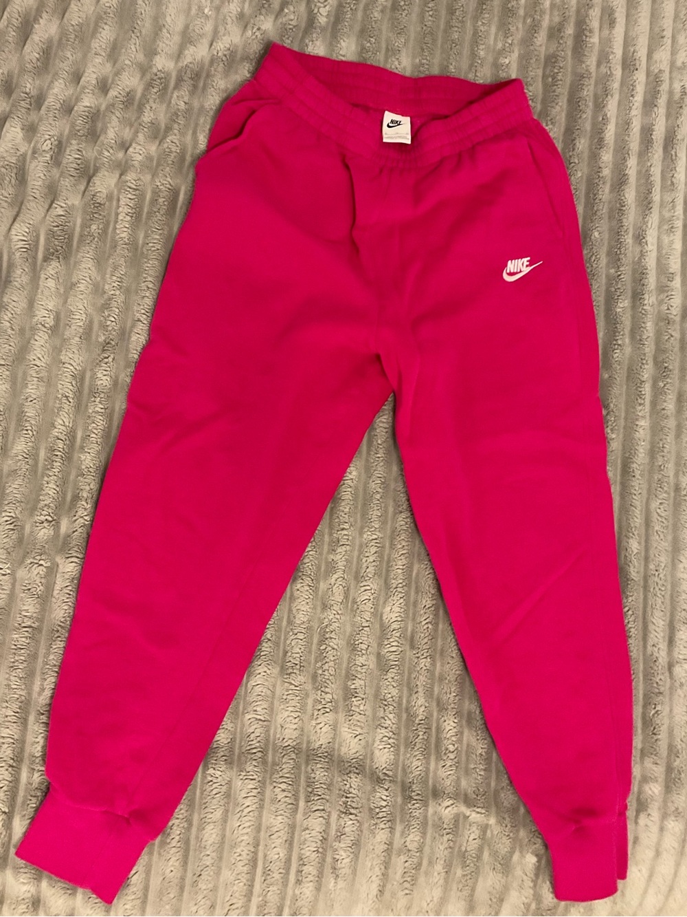Nike Kids Hot Pink Sweatpants with White Logo